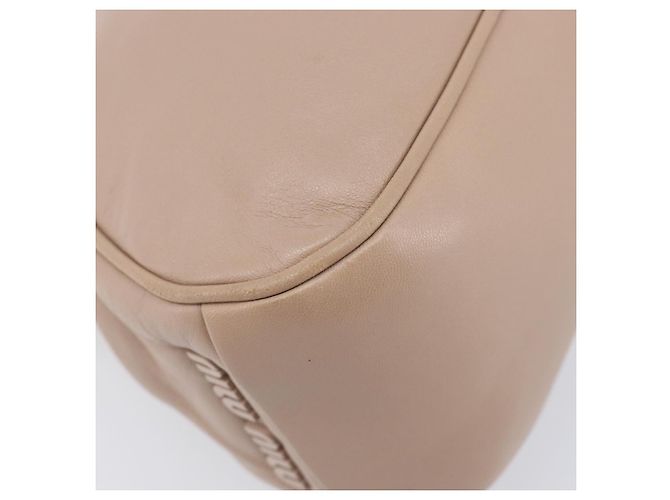 Miu Miu Matelassé Schultertasche mit Kette aus Leder Pink Gold Auth 206324M Golden - Ansicht 17