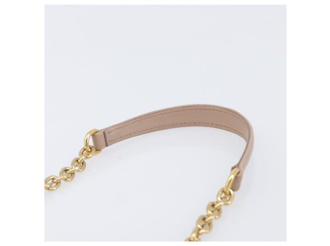 Miu Miu Matelassé Schultertasche mit Kette aus Leder Pink Gold Auth 206324M Golden - Ansicht 8
