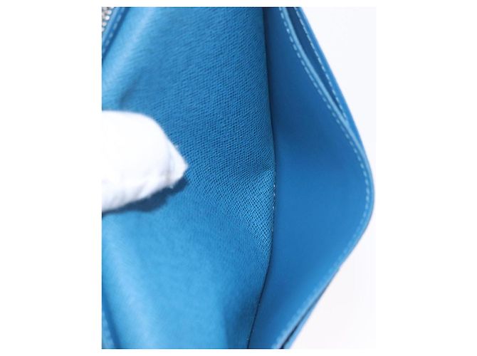 LOUIS VUITTON Taiga Brazza Portefeuille Long Wallet Blue M32815 LV Auth 206439A Azul - vista 20