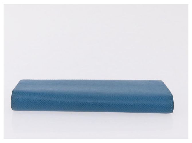 LOUIS VUITTON Taiga Brazza Portefeuille Long Wallet Blue M32815 LV Auth 206439A Azul - vista 4