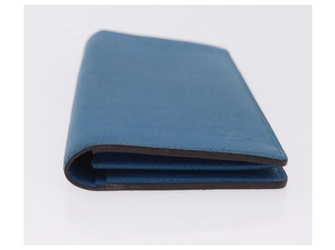 LOUIS VUITTON Taiga Brazza Portefeuille Long Wallet Blue M32815 LV Auth 206439A Azul - vista 6