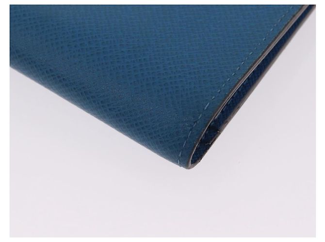 LOUIS VUITTON Taiga Brazza Portefeuille Long Wallet Blue M32815 LV Auth 206439A Azul - vista 7