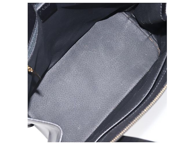 Céline Bolso de mano CELINE Macadam PVC Negro Tono Dorado Auth 207706 - vista 11