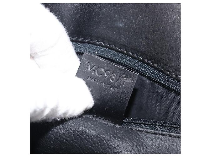 Céline Bolso de mano CELINE Macadam PVC Negro Tono Dorado Auth 207706 - vista 12