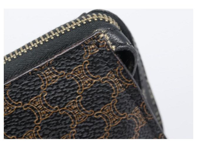 Céline Bolso de mano CELINE Macadam PVC Negro Tono Dorado Auth 207706 - vista 21