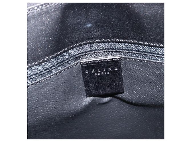 Céline Bolso de mano CELINE Macadam PVC Negro Tono Dorado Auth 207706 - vista 23