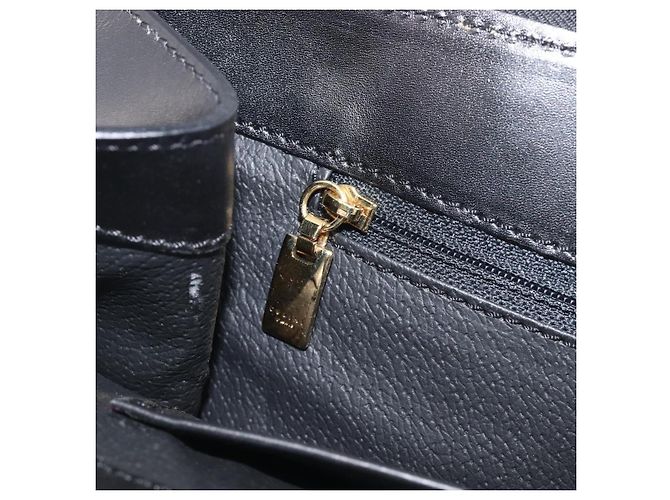 Céline Bolso de mano CELINE Macadam PVC Negro Tono Dorado Auth 207706 - vista 26