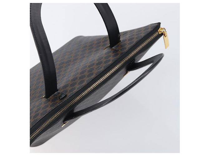 Céline Bolso de mano CELINE Macadam PVC Negro Tono Dorado Auth 207706 - vista 6