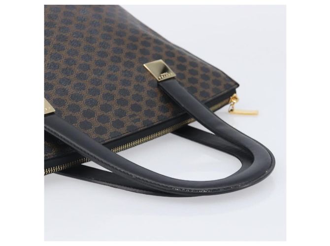 Céline Bolso de mano CELINE Macadam PVC Negro Tono Dorado Auth 207706 - vista 7