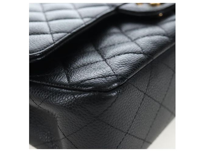 Borsa a tracolla CHANEL Chain Matelasse 25 Pelle Caviar Nero Oro CC Auth BA16026SV D'oro - vista 15
