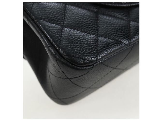 Borsa a tracolla CHANEL Chain Matelasse 25 Pelle Caviar Nero Oro CC Auth BA16026SV D'oro - vista 17