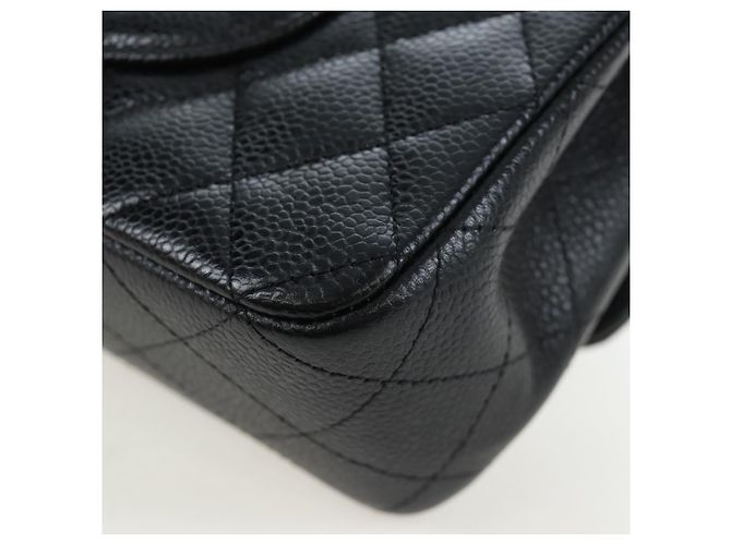 Borsa a tracolla CHANEL Chain Matelasse 25 Pelle Caviar Nero Oro CC Auth BA16026SV D'oro - vista 18