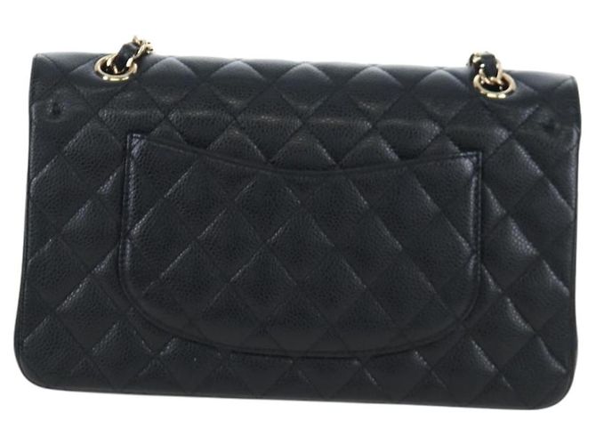 Borsa a tracolla CHANEL Chain Matelasse 25 Pelle Caviar Nero Oro CC Auth BA16026SV D'oro - vista 2
