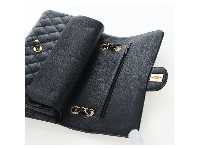 Borsa a tracolla CHANEL Chain Matelasse 25 Pelle Caviar Nero Oro CC Auth BA16026SV D'oro - vista 20