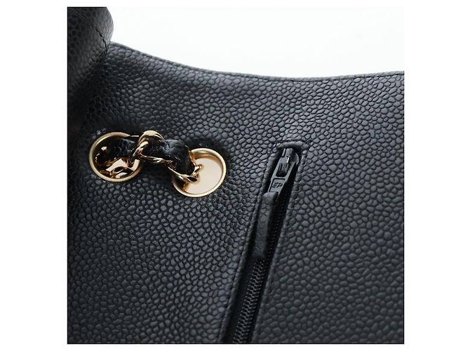 Borsa a tracolla CHANEL Chain Matelasse 25 Pelle Caviar Nero Oro CC Auth BA16026SV D'oro - vista 22