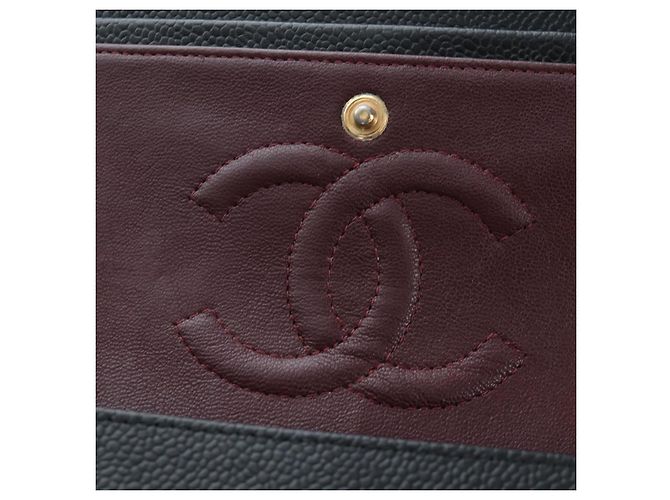 Borsa a tracolla CHANEL Chain Matelasse 25 Pelle Caviar Nero Oro CC Auth BA16026SV D'oro - vista 25
