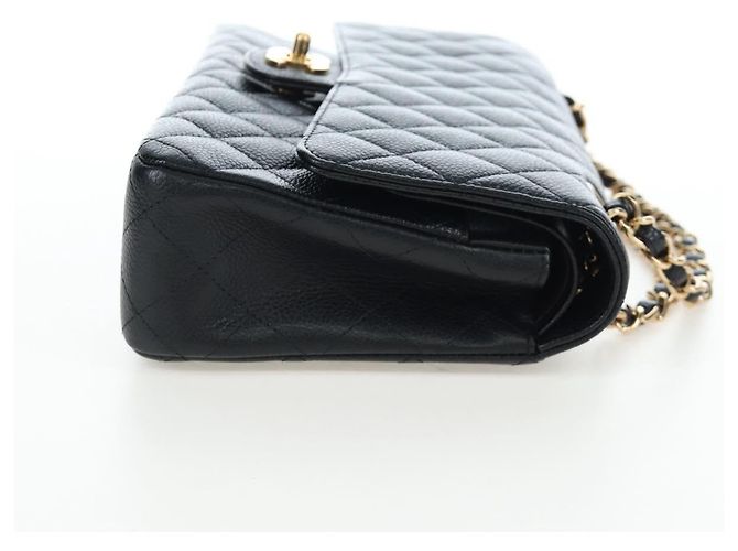 Borsa a tracolla CHANEL Chain Matelasse 25 Pelle Caviar Nero Oro CC Auth BA16026SV D'oro - vista 4