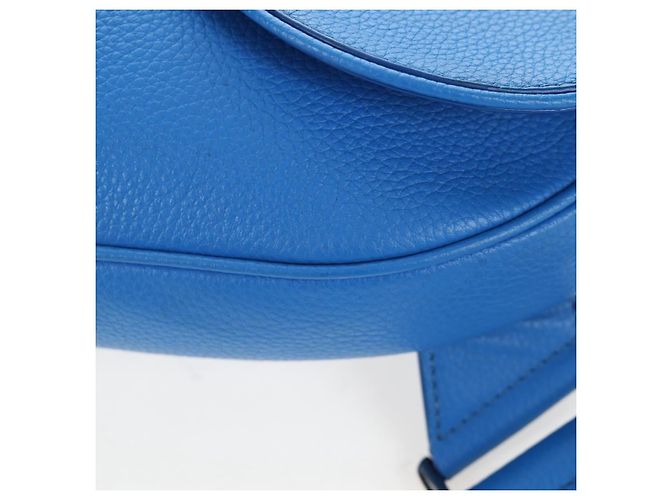 Borsa a Tracolla Saddle Christian Dior Pelle Nero Argento Auth 205947M - vista 16