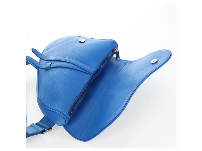 Borsa a Tracolla Saddle Christian Dior Pelle Nero Argento Auth 205947M - vista 20