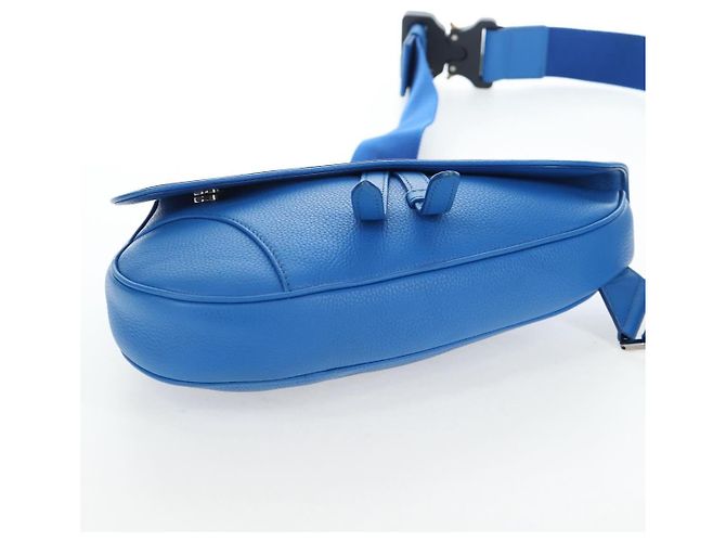 Borsa a Tracolla Saddle Christian Dior Pelle Nero Argento Auth 205947M - vista 5