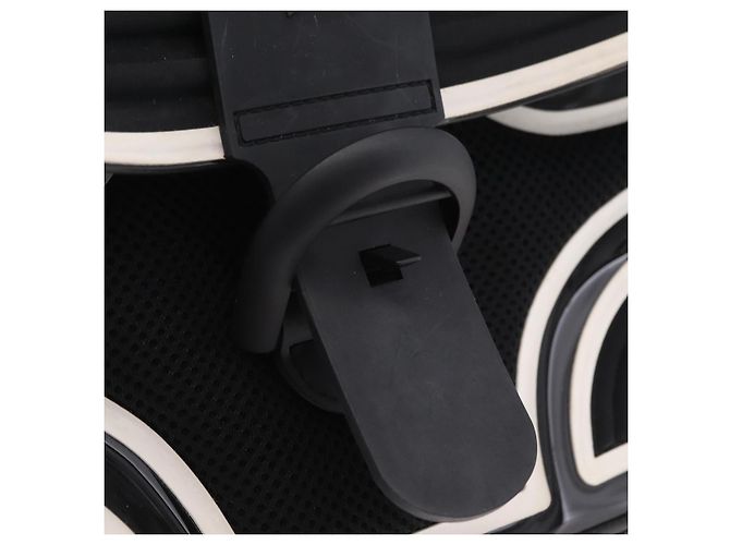 Borsa a mano DELVAUX Brillon MM Champion Vinyl 2way Nero Bianco Auth BA16209V - vista 21