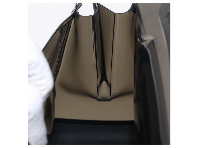 Borsa a mano DELVAUX Brillon MM Champion Vinyl 2way Nero Bianco Auth BA16209V - vista 23