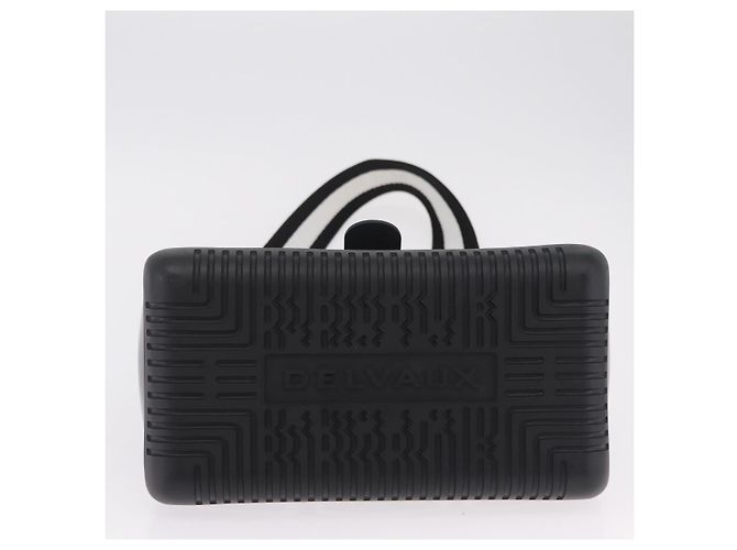 Borsa a mano DELVAUX Brillon MM Champion Vinyl 2way Nero Bianco Auth BA16209V - vista 5