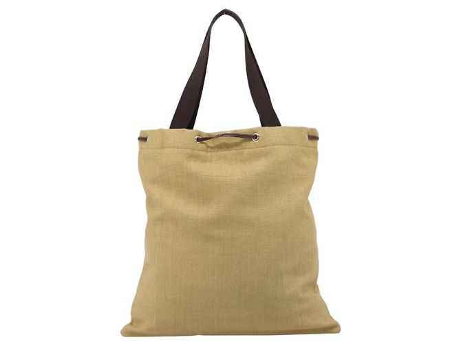 Autre Marque Borsa Tote Saint Laurent Kahala Canvas Beige Silver 154058 Auth 207684 Argento - vista 2