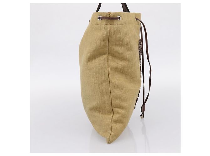 Autre Marque Borsa Tote Saint Laurent Kahala Canvas Beige Silver 154058 Auth 207684 Argento - vista 3