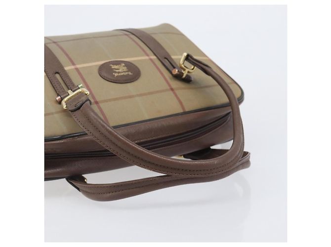 Borsa a mano Burberrys Nova Check Canvas Beige Gold Auth 205340 D'oro - vista 10
