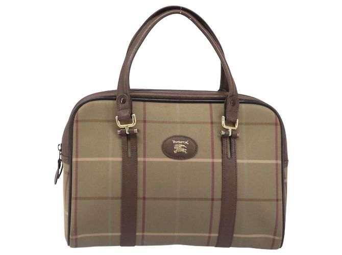 Borsa a mano Burberrys Nova Check Canvas Beige Gold Auth 205340 D'oro - vista 13