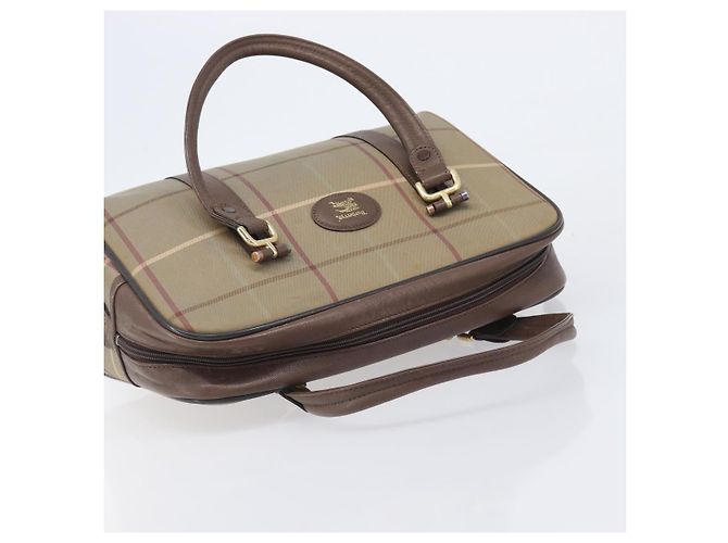 Borsa a mano Burberrys Nova Check Canvas Beige Gold Auth 205340 D'oro - vista 14