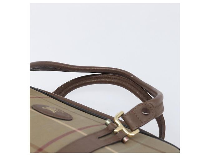 Borsa a mano Burberrys Nova Check Canvas Beige Gold Auth 205340 D'oro - vista 15