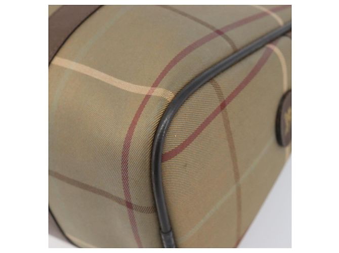 Borsa a mano Burberrys Nova Check Canvas Beige Gold Auth 205340 D'oro - vista 17