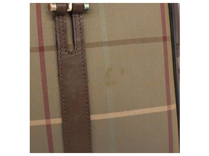 Borsa a mano Burberrys Nova Check Canvas Beige Gold Auth 205340 D'oro - vista 3