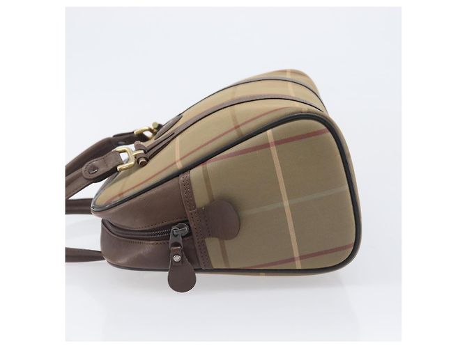 Borsa a mano Burberrys Nova Check Canvas Beige Gold Auth 205340 D'oro - vista 7