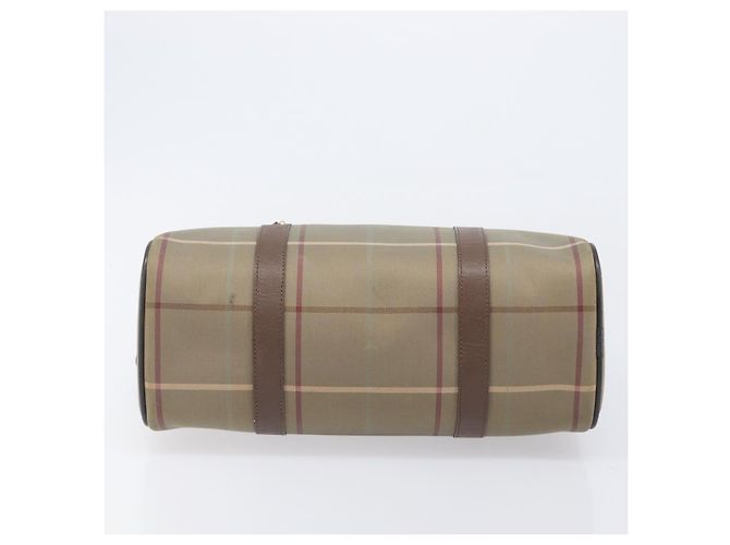 Borsa a mano Burberrys Nova Check Canvas Beige Gold Auth 205340 D'oro - vista 8