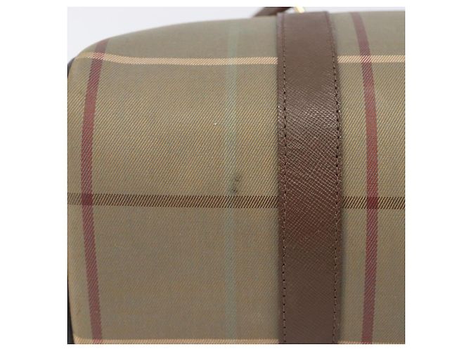 Borsa a mano Burberrys Nova Check Canvas Beige Gold Auth 205340 D'oro - vista 9