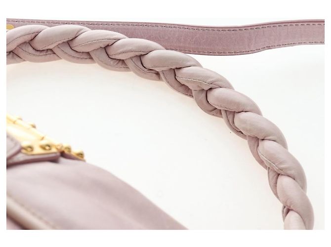 Borsa a mano Miu Miu Matelassé in pelle 2way Beige Oro Auth 205358V D'oro - vista 14