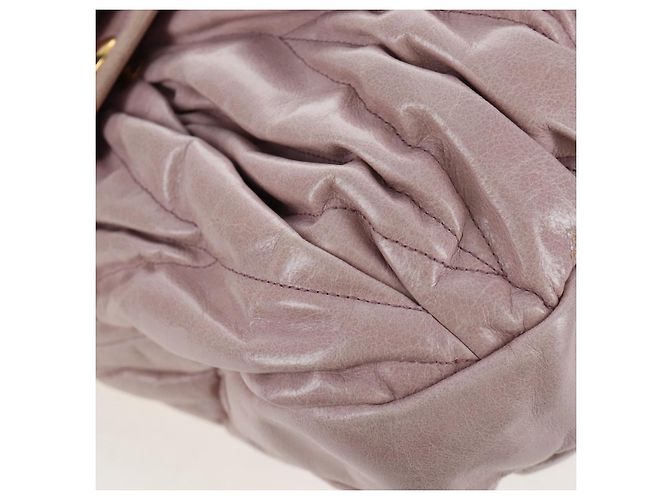 Borsa a mano Miu Miu Matelassé in pelle 2way Beige Oro Auth 205358V D'oro - vista 17