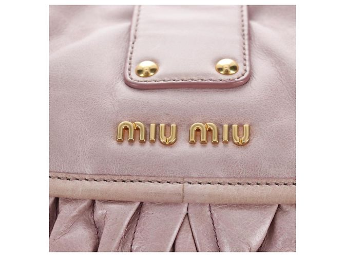 Borsa a mano Miu Miu Matelassé in pelle 2way Beige Oro Auth 205358V D'oro - vista 21