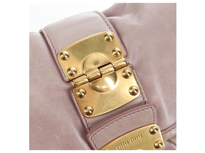 Borsa a mano Miu Miu Matelassé in pelle 2way Beige Oro Auth 205358V D'oro - vista 22