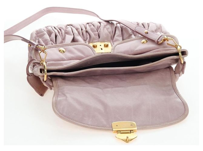 Borsa a mano Miu Miu Matelassé in pelle 2way Beige Oro Auth 205358V D'oro - vista 24