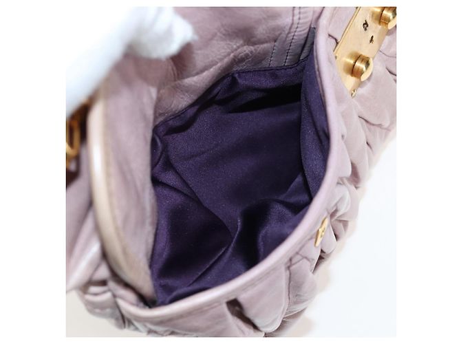 Borsa a mano Miu Miu Matelassé in pelle 2way Beige Oro Auth 205358V D'oro - vista 26