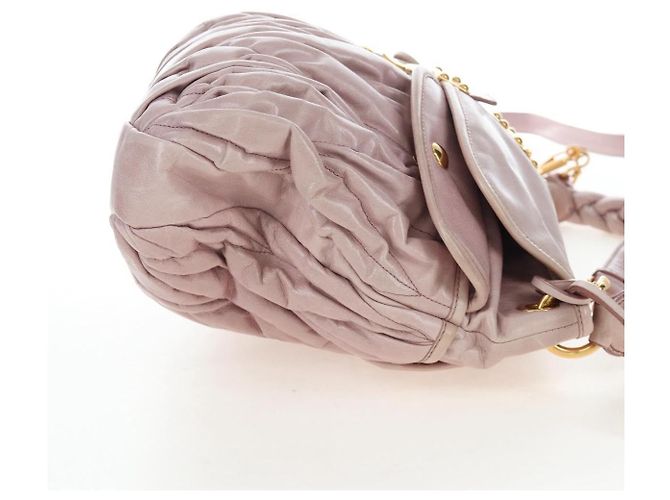 Borsa a mano Miu Miu Matelassé in pelle 2way Beige Oro Auth 205358V D'oro - vista 4