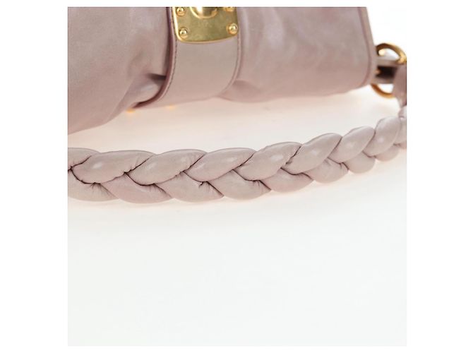 Borsa a mano Miu Miu Matelassé in pelle 2way Beige Oro Auth 205358V D'oro - vista 7
