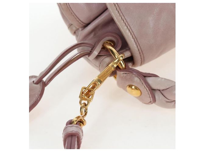 Borsa a mano Miu Miu Matelassé in pelle 2way Beige Oro Auth 205358V D'oro - vista 8