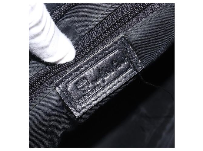 MCM Schultertasche Leder Schwarz Gold Authentisch 207521 Golden - Ansicht 12