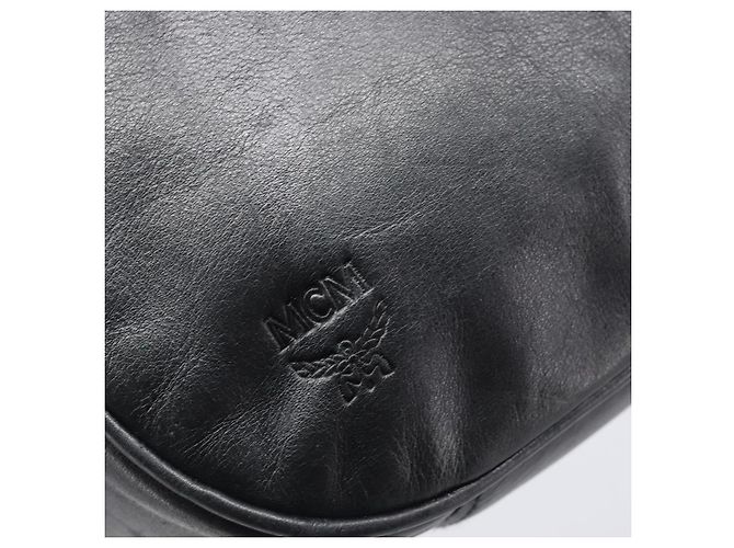 MCM Schultertasche Leder Schwarz Gold Authentisch 207521 Golden - Ansicht 17
