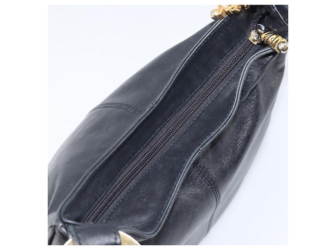 MCM Schultertasche Leder Schwarz Gold Authentisch 207521 Golden - Ansicht 6